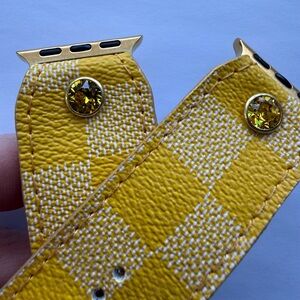 Yellow LV Damier Couleurs Spark*l Band for Apple Watch